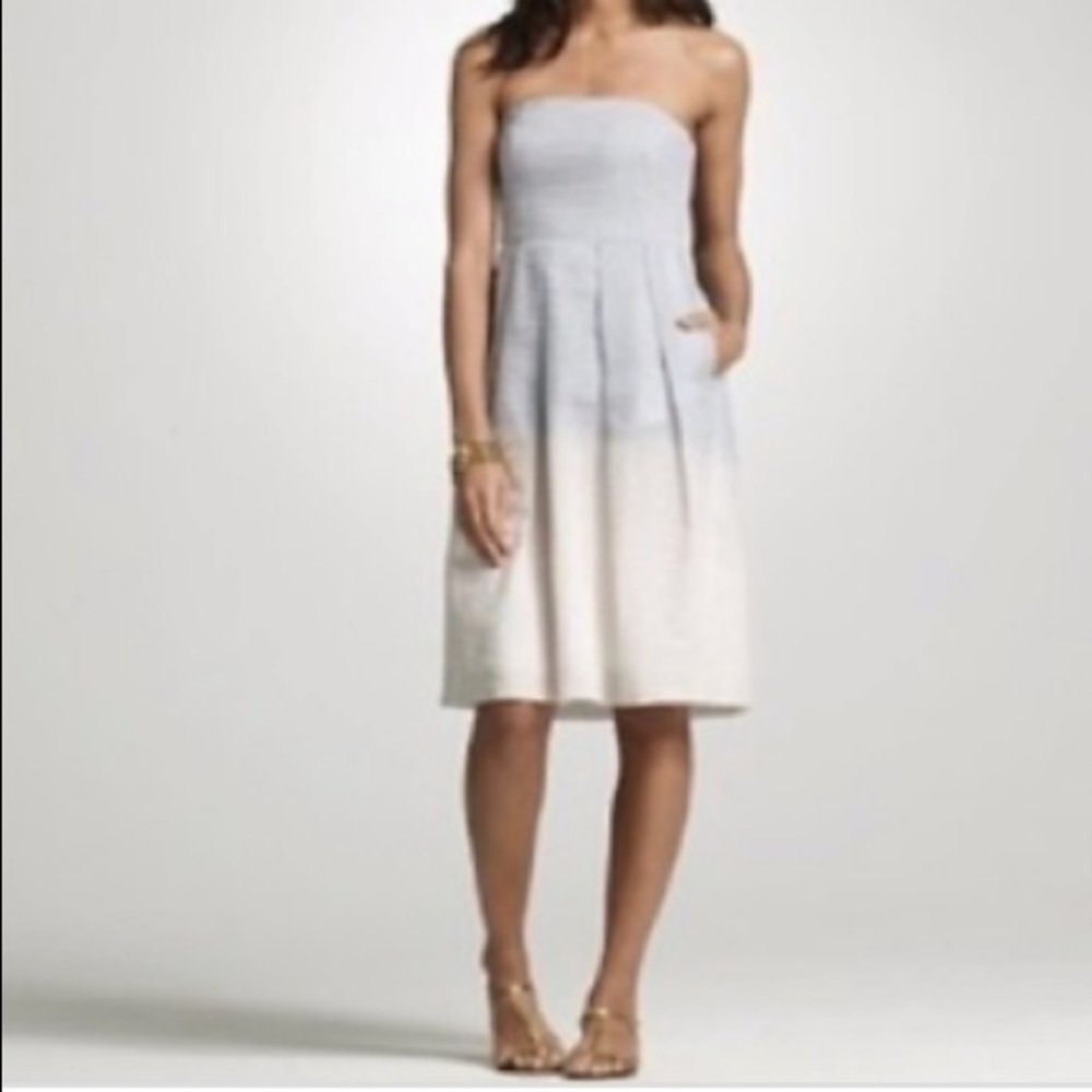 J.Crew Lorelei Gray Ombre Strapless Dress, sz 0